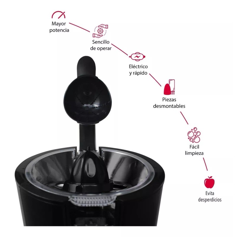 Rca Exprimidor De Cítricos Eléctrico Con Palanca Rc-619 Color Negro
