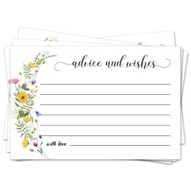 RWSEFK Greenery Advice and Wishes Cards for the New Mr and Mrs, Wedding, Bridal Shower, Baby Shower, Graduation, Party Decorations, 25 PCS 4x6 Inches Card-005