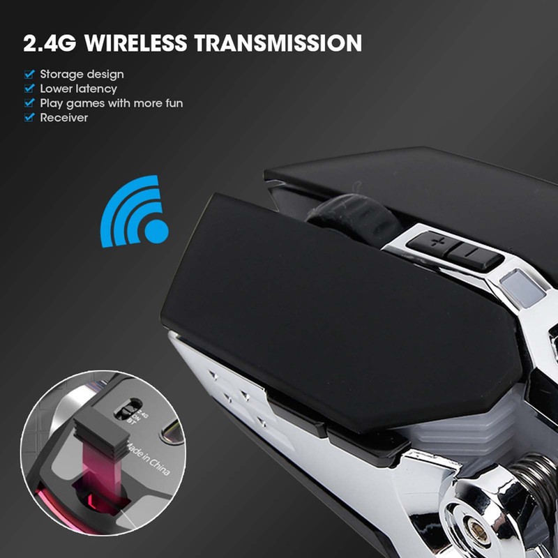 X13 Wireless Rechargeable Gaming Mouse Mute Water Cooled Luminous Mechanical