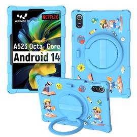 HminSen Case for ROWT A10 10.1 inch Tablet, Kids Friendly Soft Silicone Adjustable Rotating Stand Cover for Jeazans Jzpad-A10Pro 10.1 inch Tablets (Sky Blue)