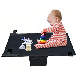 NJCXOLA Aeroplane Gadgets Children's Footrest Plane, Footrest for Travel, Foldable Footrest Airplane, Adjustable Seat Cover, Footrest Hammock, for Short Distance Air Travel (Black)