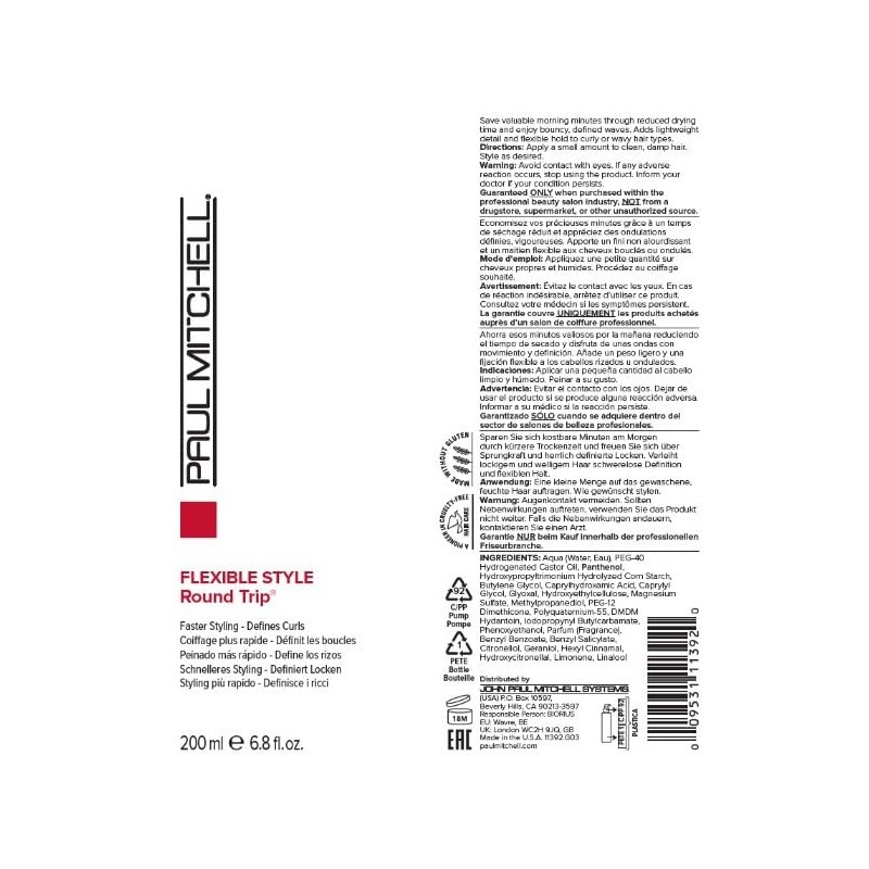 Paul Mitchell Round Trip Sérum Definidor de Rizos, 201.1 ml