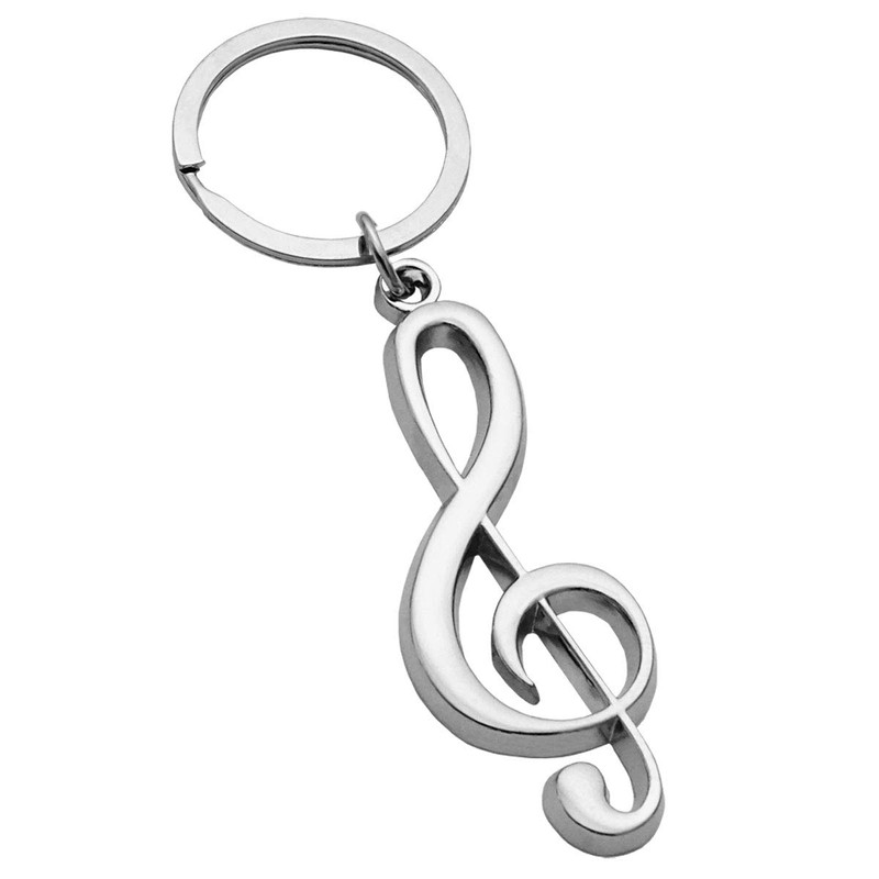 keepdrum Treble Clef Treble Clef Keyring Silver, silver