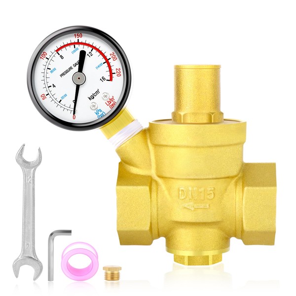 MEANLIN MEASURE 1/2 inch Brass Water Pressure regulating Valve,Pressure reducing