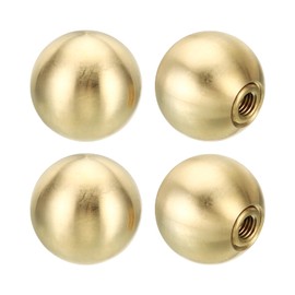 PATIKIL 25mm Ball Lamp Finials Caps Knob, 4 Set Solid Brass Lamp Shade Top Decoration Screw Cap Nuts with Brass Reducing Adapter for Table Floor Lamps