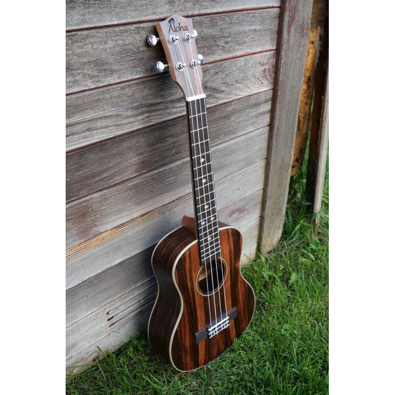 Aloha Ukulele Ebony Wood, Many Sizes, W/Wt EQ (Canadian brand)