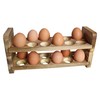 Expandable Stackable Wooden Egg Holder Countertop for 24 Eggs, Rustic