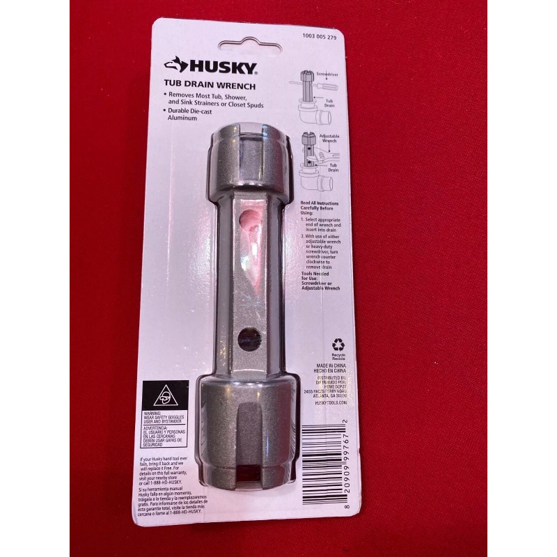 Husky Double Ended Tub Drain Wrench - New in Box