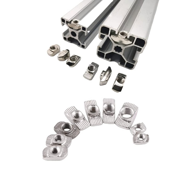 50-Piece T-Nuts Sliding Nuts T-Nut Hammer Head Nut for Aluminium