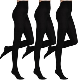 SENTELEGRI 3 Pairs Soft Feel All Day Comfort Winter 100 Denier Opaque Tights Multipack (UK, Alpha, M, Regular, Regular, Black)