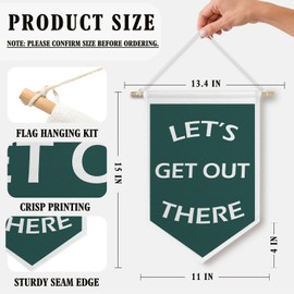 BlissfulAbon Vintage Travel Canvas Banner - Let's Get out There Wall Art for Home Decor, 11 X 15 Inch