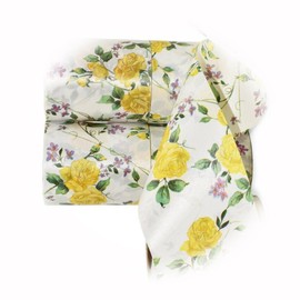 The New 70 Feet Yellow Roses Garden Flowers White Acetate Waterproof Gift Ribbon 2 3/4" W Perfect for Crafting, Gift Wrapping, and Decorating Ribb1w01647