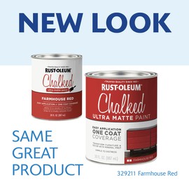 Rust-Oleum Farmhouse Red Chalked All-in-One Ultra Matte Paint | One Coat Coverage | No Primer, Sanding, Or Topcoat Needed | Easy Clean Up | Made in USA | 30 OZ