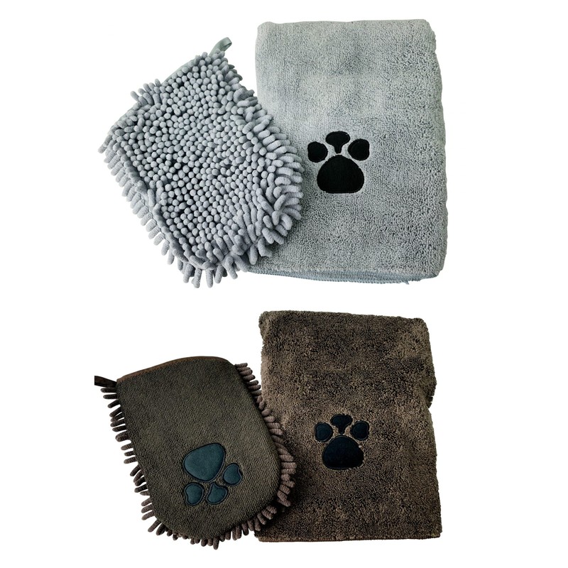 Karrma Ltd. Pet Towels Super Absorbent Microfiber And Pet Mitt