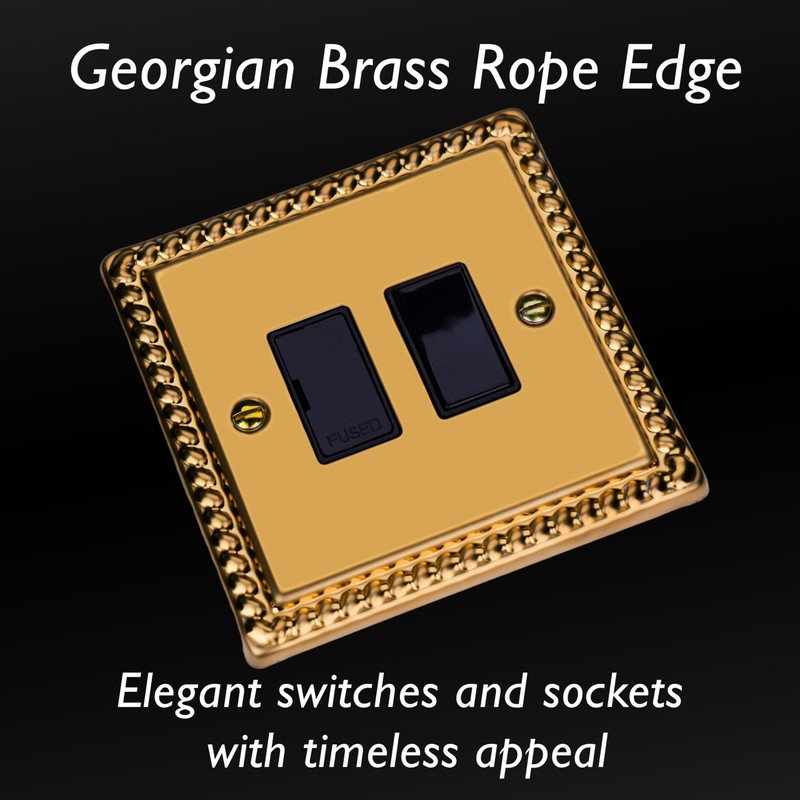 VARILIGHT - Georgian Brass - Classic - 13A Switched Fused