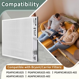 2 Pack PGAPXCAR1625-A02 16x25x3 MERV 16 Replacement Filter, Compatible with Bryant/Carrier PGAPXCAR1625, PGAPXCAR1625-A01, AGAPXCAR1625，AGAPXCAR1625-A02 Air Filter