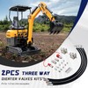 2 Pack 3 Way Hydraulic Diverter Valves Kit for 1-2