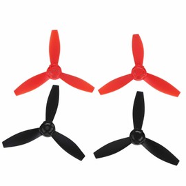RC Drone Propeller Blade, Pack of 4 RC Quadcopter Propeller Blade Upgrade Parts Compatible with Bebop 2 Drone (2 Pieces, Black, 2 Pieces, Red)