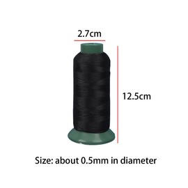 1000Yards Strong Nylon Thread 0.5mm Wide Black Nylon Sewing Thread for Sewing,Bags, Canvas, Cowhide