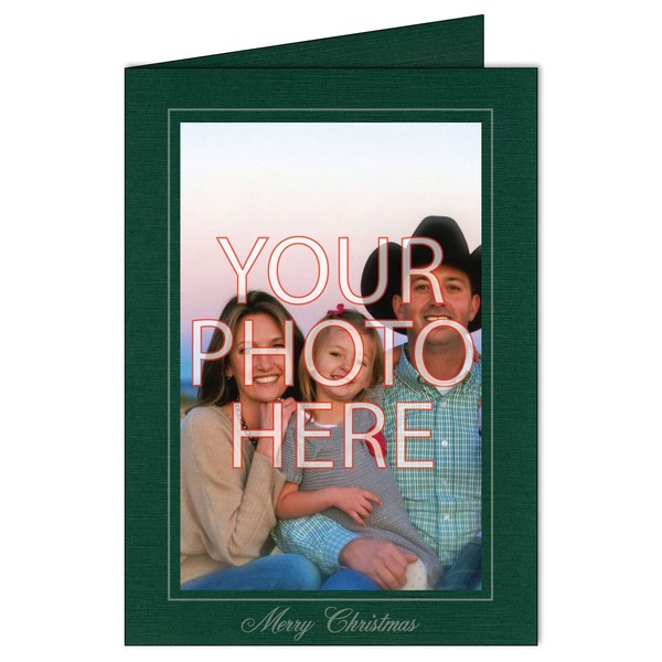 Photographer's Edge, Photo Insert Card, Premium Pine Linen, Merry Christmas, Set of 10 for 4x6 Photos