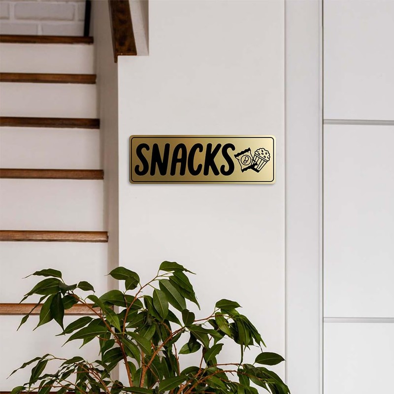 Signs ByLITA Standard Snacks Sign (Black Gold) - Medium