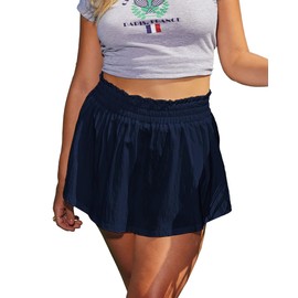 MEMVU - Faldas de tenis para mujer, pantalones cortos, faldas de golf atléticas para mujer, falda de entrenamiento de cintura alta, Azul marino, Large