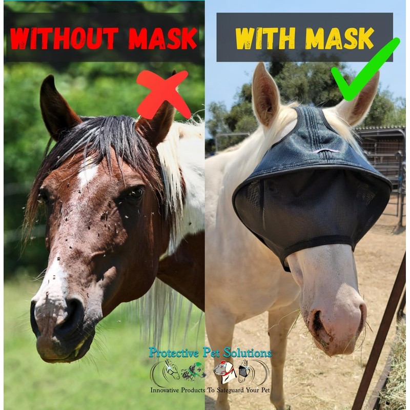 EquiVizor Solar Vizor Horse Fly Mask (Size Full), Superior UV