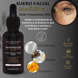 Ácido Tranexámico 10 manchas rebeldes paño melasma para todo tipo de piel Nuestra Tierra Cosmetica                                                    