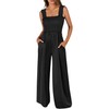 ANRABESS Jumpsuits for Women Sleeveless Summer Casual Smocked Wide Leg