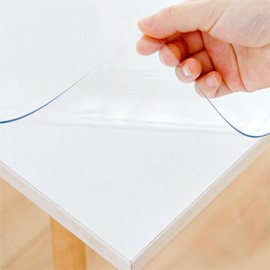 Eisdroma 18 x 36 Inch Clear Table Cover Protector, Clear Table Protector, 1.5mm Thick Plastic Table Cover, Vinyl Table Protector, Clear Desk Pad, Clear Desk Mat, Desk Protector Mat for Desktop