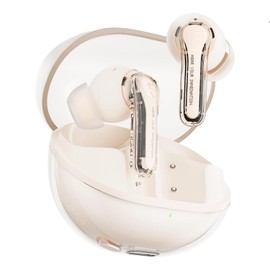 SoundPEATS Clear Audífonos Inalámbricos Bluetooth 5.3, Controladores de 12 mm y Doble Micrófono ENC para Llamadas Claras Modo de Juego 40 Horas de Tiempo de Reproducción Control de Aplicación