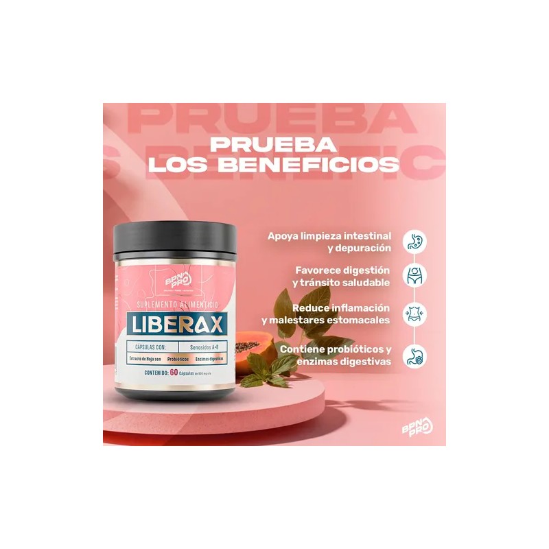 Probiótico BPN Pro Liberax con Fibra, Enzimas y Extracto de