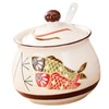 GRIRIW Tea Coffee Sugar Canister Ceramic Sauce Jar Lard Oil