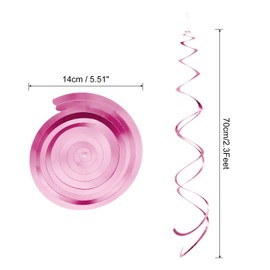 sourcing map 30 Pcs Light Pink Party Hanging Swirls Double Strip Hanging Decorations 27.6 inch Foil Swirling Hanging Plastic Ceiling Streamers for Birthday Party with Hang Tag Hook
