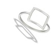 Modern Geometric Open Square Ring New .925 Sterling Silver Band