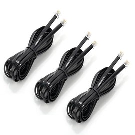 Seefeful Telephone landline Extension Cord Cable, with Standard RJ-11 6P4C Plug (6.6Ft / 3Pack)