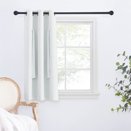 NICETOWN Blackout Tie Up Curtain for Kitchen, Adjustable Window Shade Blind for Bathroom, Grommet Curtain Panel, 34" Wide by 45" Long, Greyish White