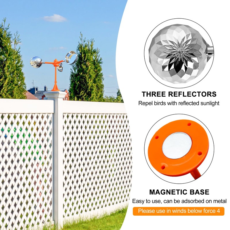 Bird Reflective Spinning Deterrent Devices for Outside Keep Birds Away