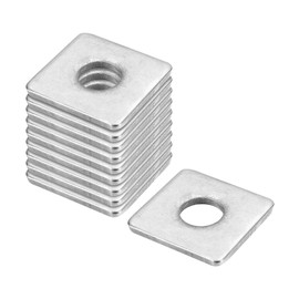 sourcing map Square Washer, 10pcs M12x30x30x3mm 304 Stainless Steel Square Plate Washers Flat Pad Spacer Gasket for Hardware Fastener