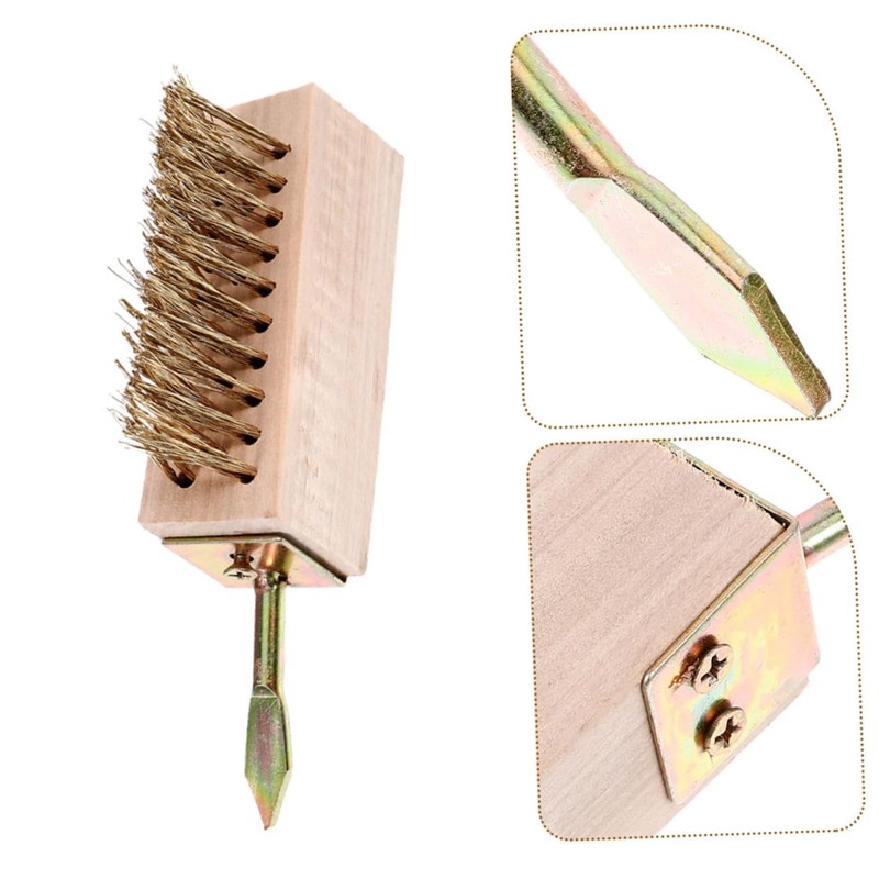 TEHAUX Steel Wire Brush Grass Removal Tool Durable Scrub Brush