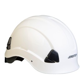 JORESTECH Hard Hat White ABS Work-at-Height and Rescue Slotted Helmet with 6-Point Adjustable Ratchet Suspension ANSI Z89.1-14 Certified for Work, Home, and General Headwear Protection HHAT-03