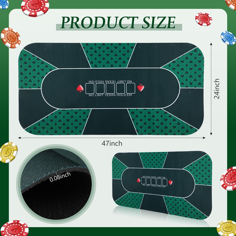 Kinlop Poker Mat 46.5 x 23.5 Inch Poker Table Top