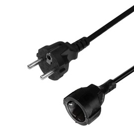 Toptekits CEE7/7 European Schuko Male to Female Extension Power Cords, 16A 250V, 16ft/5m 2-Prong European Germany CEE 7/7 M/F Extension Cord Cable for PDU UPS (Schuko M/F,16ft/5m)