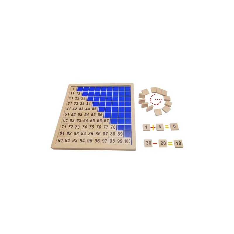 Juego Educativo Madera Montessori 1-100 Números Con Bolsa