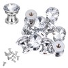 Trinkrittey 10PCS Crystal Knobs 14mm Cabinet Drawer Pull Jewelry Box
