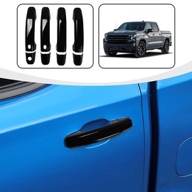 XIMINZ 4PCS Car Door Handle Covers with for 2019-2025 Silverado 1500 2500 3500 and 2024 Colorado, Exterior Door Handle Protector Cover Accessories, Glossy Black