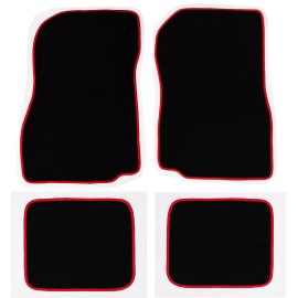 AFM NEW! 1967-1969 Chevy Camaro Floor Mats Black Set Carpet Red Binding 4pc Set
