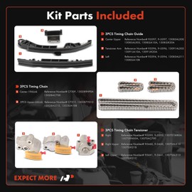 A-Premium 9PCS Engine Timing Chain Kit W/Tensioner & Guide Compatible with Nissan & Infiniti - Altima 2007-2014, Murano 2009-2014, Pathfinder, Maxima, Quest, QX60, G25, JX35 - V6 2.5L 3.5L