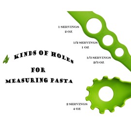 Nylon Pasta Fork,3-Holes Spaghetti Measurer,Heat Resistant,for Colander Food Strainer Drain Water Shovel Spaghetti Strainer Spaghetti Noodle Measure Portion Control （Grass Green）