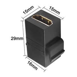 XMSJSIY HDMI Keystone Coupler Female to Female Wall Outlet Jack Adapter High-Speed 4K Insert for Standard Keystone Wall Plates - 4PCS (Black)